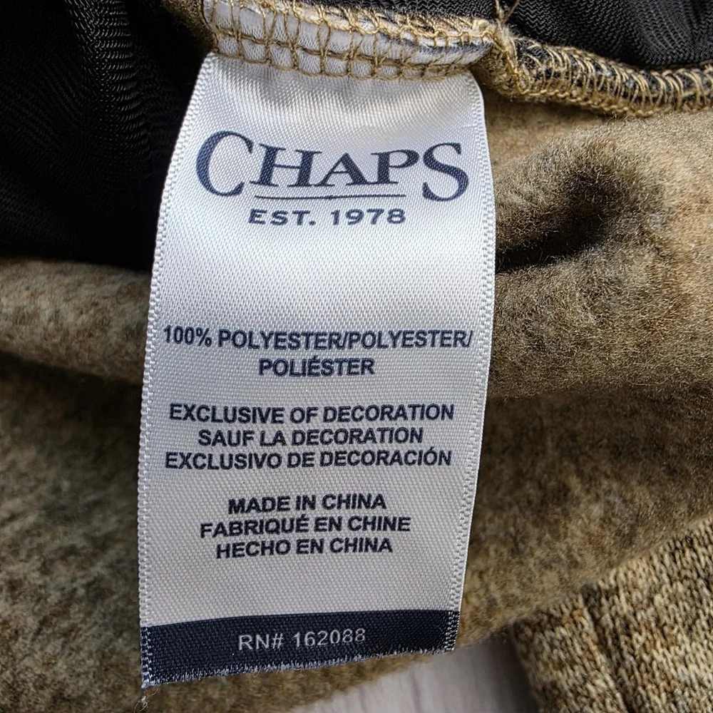 Chaps Sweater Men's M Brown 1/4 Zip Pullover Fleece Sweatshirt‎ Pockets Logo - Picture 8 of 10